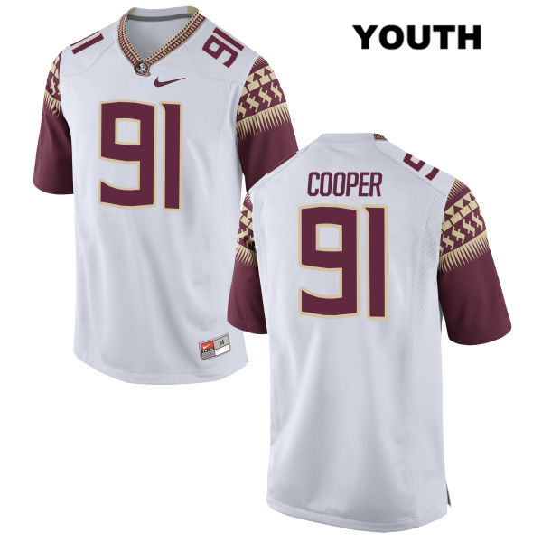 Youth NCAA Nike Florida State Seminoles #91 Robert Cooper College White Stitched Authentic Football Jersey QHU8869PX